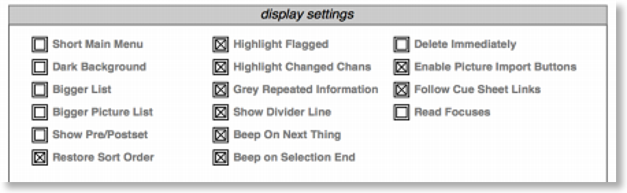 FocusTrack Preferences