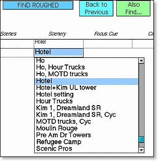 FocusTrack Scenery list